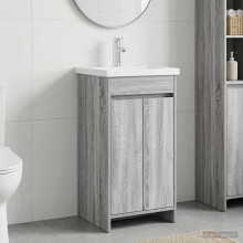 vidaXL Badezimmerschrank mit Waschbecken Grau Sonoma 42 x 40 x 84,5 cm