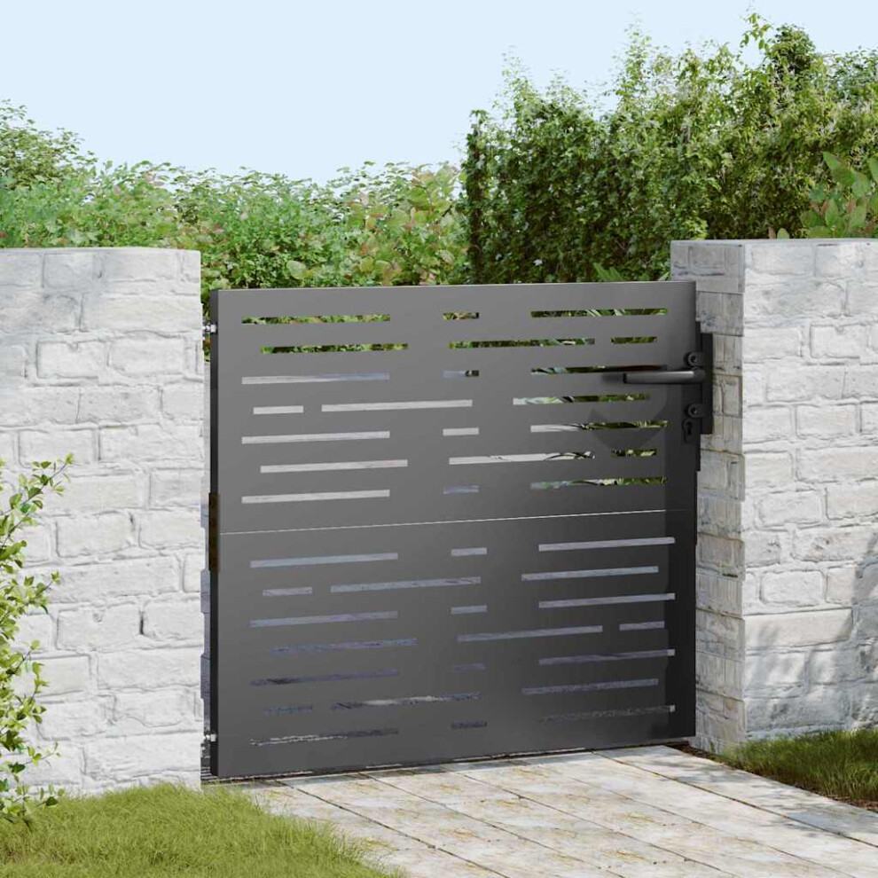 Vidaxl Garden Gate With Lock Black 85 X 100 Cm Powder-Coated Steel