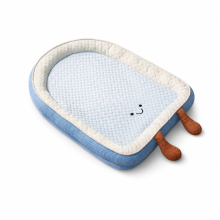 Cooling Pet Bed for Dogs and Cats, Summer Sleeping Mat with Raised Bolsters, Ice Cream Design
