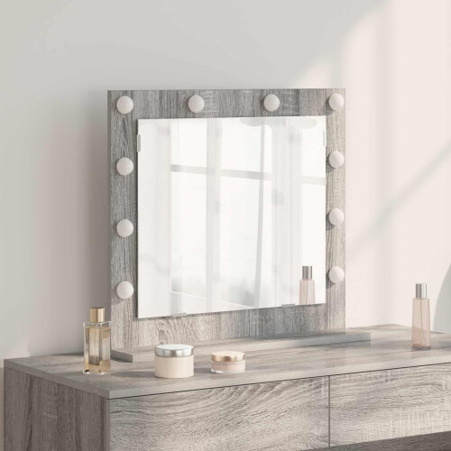 VidaXL vidaXL Vanity Mirror Rectangular Grey Sonoma 60 x 55 x 18 cm