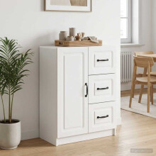 vidaXL Sideboard High Gloss White 66 x 34.5 x 87 cm Engineered Wood