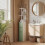 (Multicolor, Engineered Wood) Slim Tall Bathroom Cabinet, 2-Tier + 2 Drawers 2