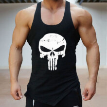 (Black,L)Camicia senza maniche canotta allenamento muscoli larghi canotta sportiva poliestere abbigliamento sportivo