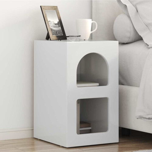 VidaXL vidaXL Bedside Table High Gloss White 29.5 x 33.5 x 50 cm