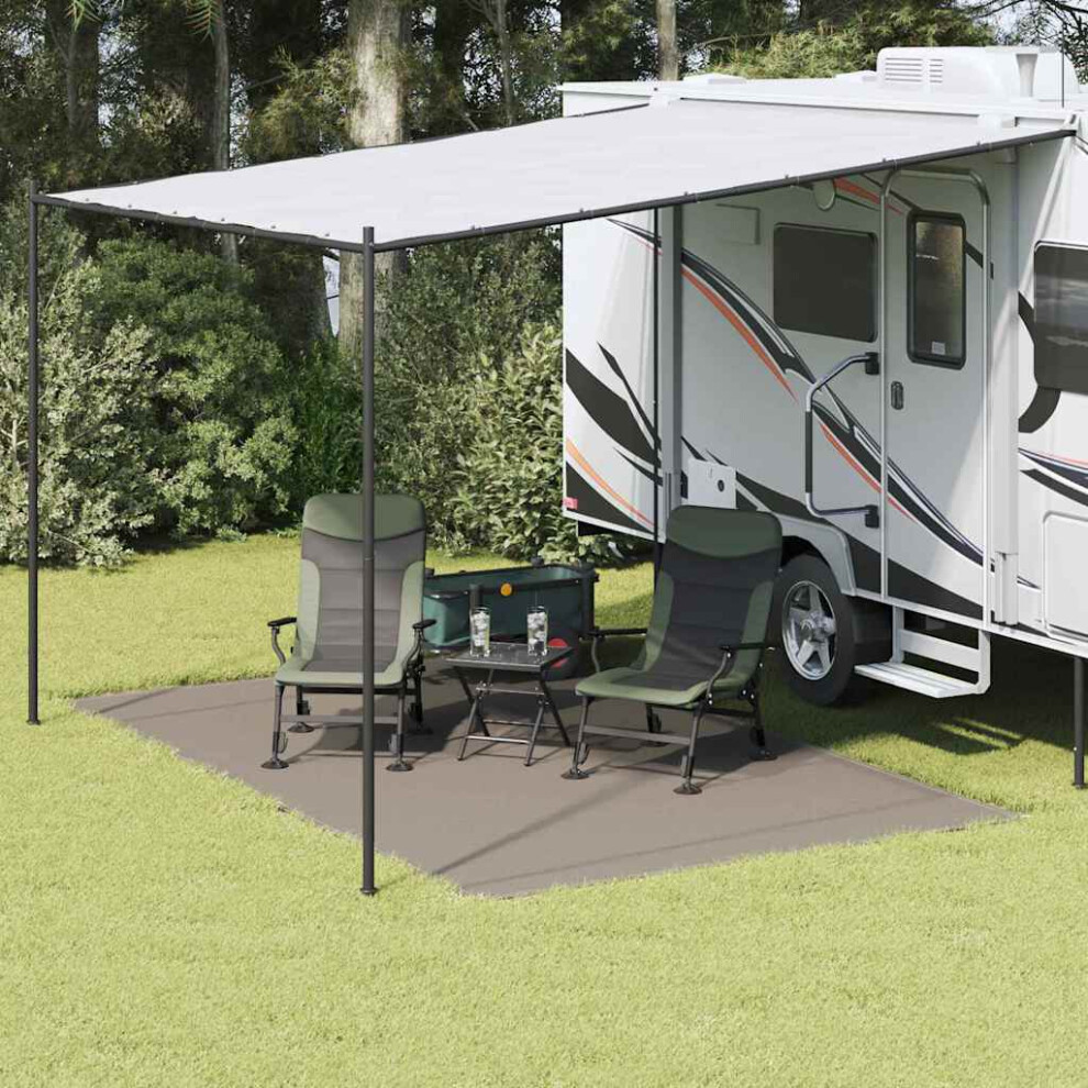 Vidaxl Tent Carpet Folding Manual Light Grey 400 X 250 Cm Polyethylene