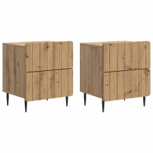 vidaXL Bedside Cabinet 2 pcs Artisan Oak 43 x 34.5 x 49.5 cm