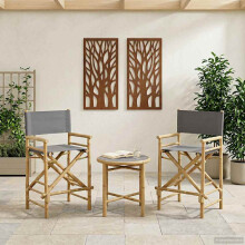 vidaXL Folding Director's Chair 2 pcs Natural Bamboo