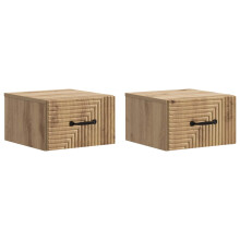 vidaXL Wall-Mounted Bedside Cabinet 2 pcs Artisan Oak Engineered Wood