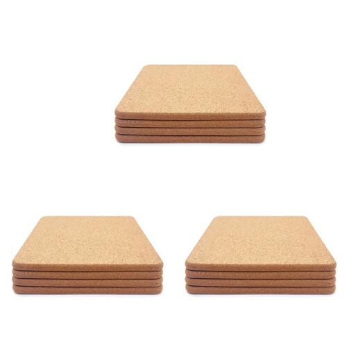 12X Almofada de CortiçA Quadrada Grossa de Alta Densidade para Pratos Quentes, Porta-Copos Multifuncional Resistente Ao Calor de 8 Polegadas,