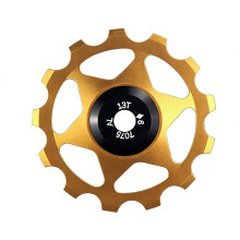 13T Aluminium Alloy Bicycle Rear Derailleur Pulley Wheel for Mountain Road Bikes Gold