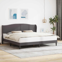 vidaXL Bed Frame with Headboard Grey 180 x 200 cm Faux Leather
