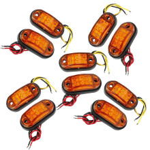 10 Pack of Amber LED Light Oval Clearance for Car Truck and Trailer Side Marker and Tail Lamps