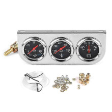 Triple Function Car Gauge: Digital Oil Pressure Water Temperature and Current Meter