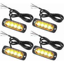 LED Penetration Lights 4x 4 12/24V Gyroscope Orange Flash Emergency Flash IPX-4 Waterproof Auto Flash Ideal for Trucks Backhoe Loaders Forklifts