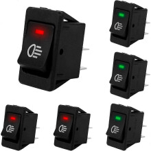 6Pcs Fog Light Toggle Switch 12VDC/35A Car Rocker Switch for Fog Lights 4 Pin Car Boat Toggle Switch Push Button Switch LED Light