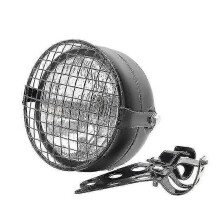 Retro Vintage Motorcycle Universal Side Mount 35w 6.5 Inch Transparent Headlight Cafe With Grille +