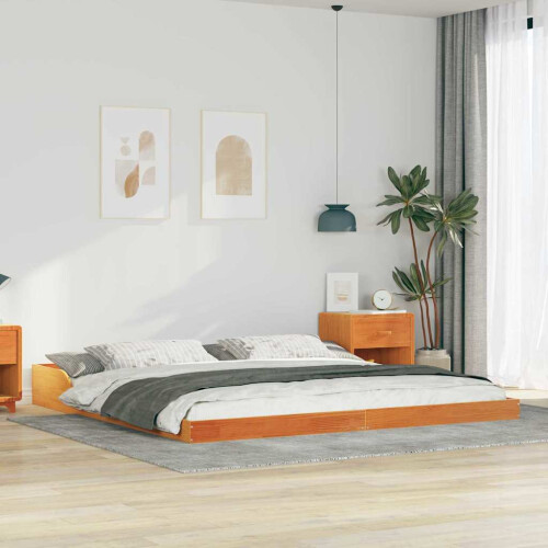 VidaXL vidaXL Bed Frame Wax Brown 180 x 220 cm Solid Pine Wood