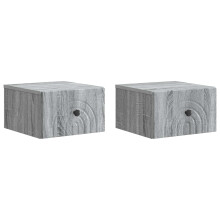 vidaXL Wall-Mounted Bedside Cabinet 2 pcs Grey Sonoma Engineered Wood