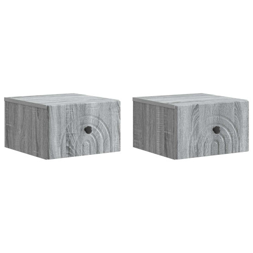 VidaXL vidaXL Wall-Mounted Bedside Cabinet 2 pcs Grey Sonoma Engineered Wood