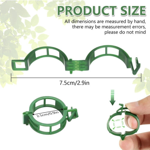 Plant Support Clips, Reusable for Securing Plants (50, Green) Plastic Garden 2