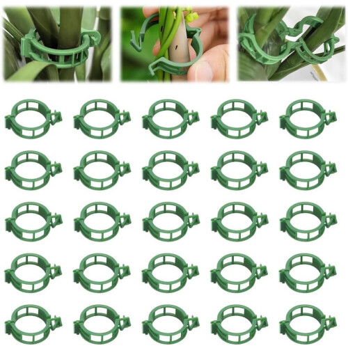 Plant Support Clips, Reusable for Securing Plants (50, Green) Plastic Garden 1