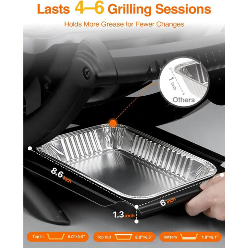 Συσκευασία 50 ταψιών συλλογής για Weber 6415, Δίσκοι λίπους μιας χρήσης από 2