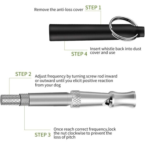 Pack Dog Whistle Adjustable Ultrasonic Silent for Barking & Recall Training 2