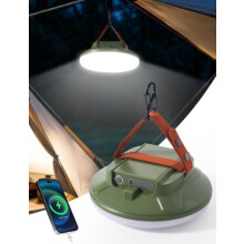 Campinglys Oppladbar LED-lykt 4 lysmoduser og stativfeste, Vanntett