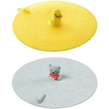 2er-Pack Waschbeckenstöpsel mit Cartoon-Motiv, flache Badewannenstöpsel mit gelber Ente, dekorativ