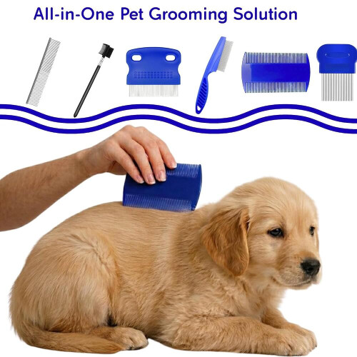 Pack Flea Lice Comb – for Cats Dogs Remove Fleas Eggs Stainless Steel Cat Dog 2