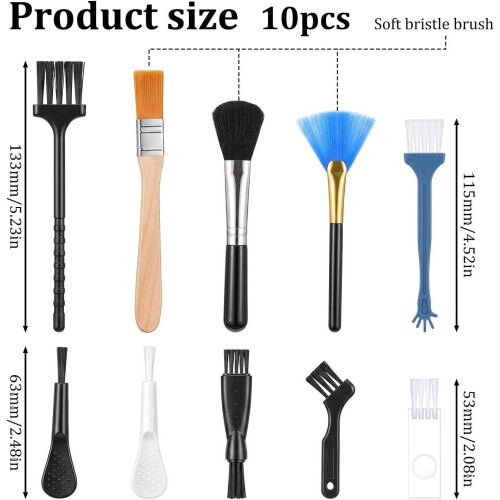 10 Pack Anti Static Brush Keyboard Cleaning Set Nylon Mini Brushes for Electronics 1