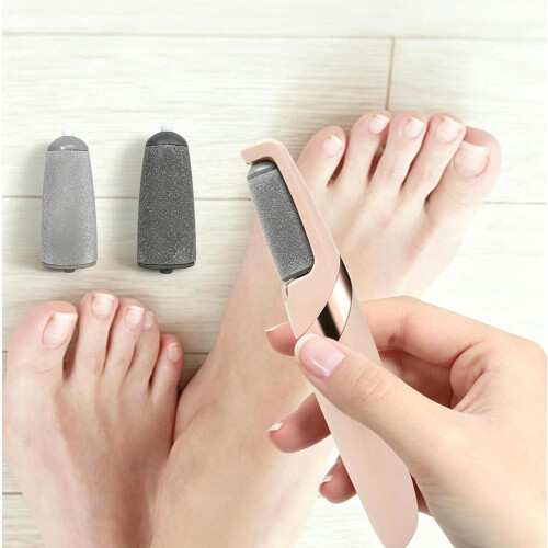 Electric Callus Remover Foot File Kit with 2 Replacement Heads Quartz rollers buff