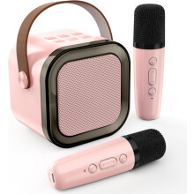 Mini Karaoke-maskin, for voksne, bærbar Bluetooth-høyttaler med 2 trådløse enheter