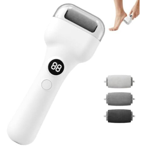 Rechargeable Electric Pedicure Tool with Smart Pressure Sensor, Foot Callus