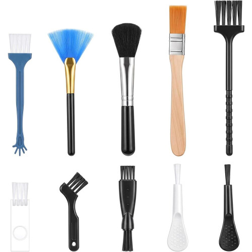 10 Pack Anti Static Brush Keyboard Cleaning Set Nylon Mini Brushes for Electronics