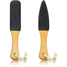 Paquete de 2 piedras pómez para pies, exfoliante de pies con mango de madera para eliminar callos y piel muerta.