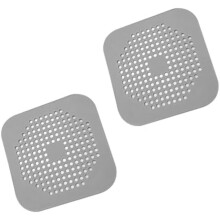 Großer Duschablauf-Haarfänger (4er-Pack) - Quadratische Silikon-Flachabdeckung, 5,7 Zoll