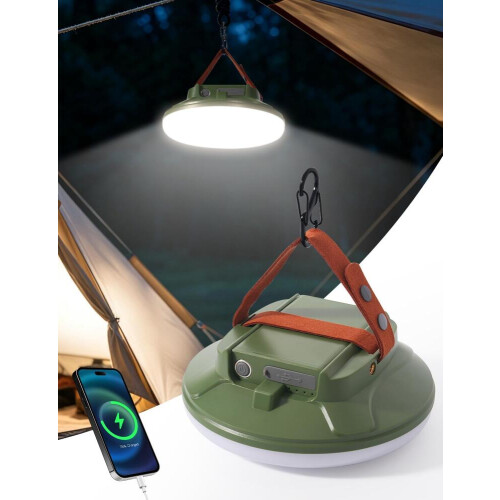 Campinglys Oppladbar LED-lykt 4 lysmoduser og stativfeste, Vanntett 1