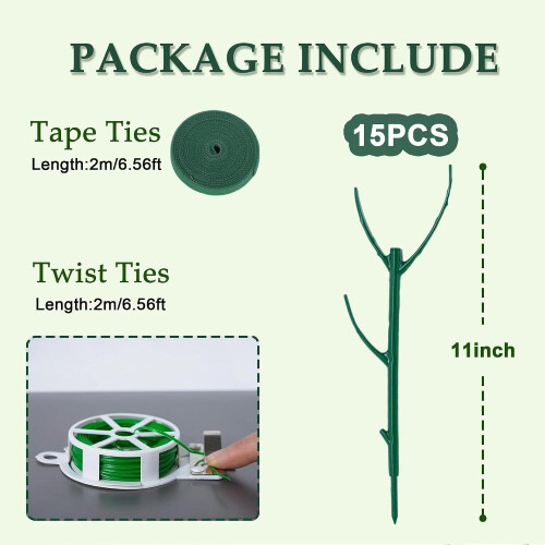 15 Pack Adjustable Plant Support Pole,Garden Stakes for Climing Plants Stem 1