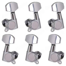 6-Piece Chrome/Black Acoustic Guitar Tuning Pegs 3L3R Machine Heads for Electric Guitars B