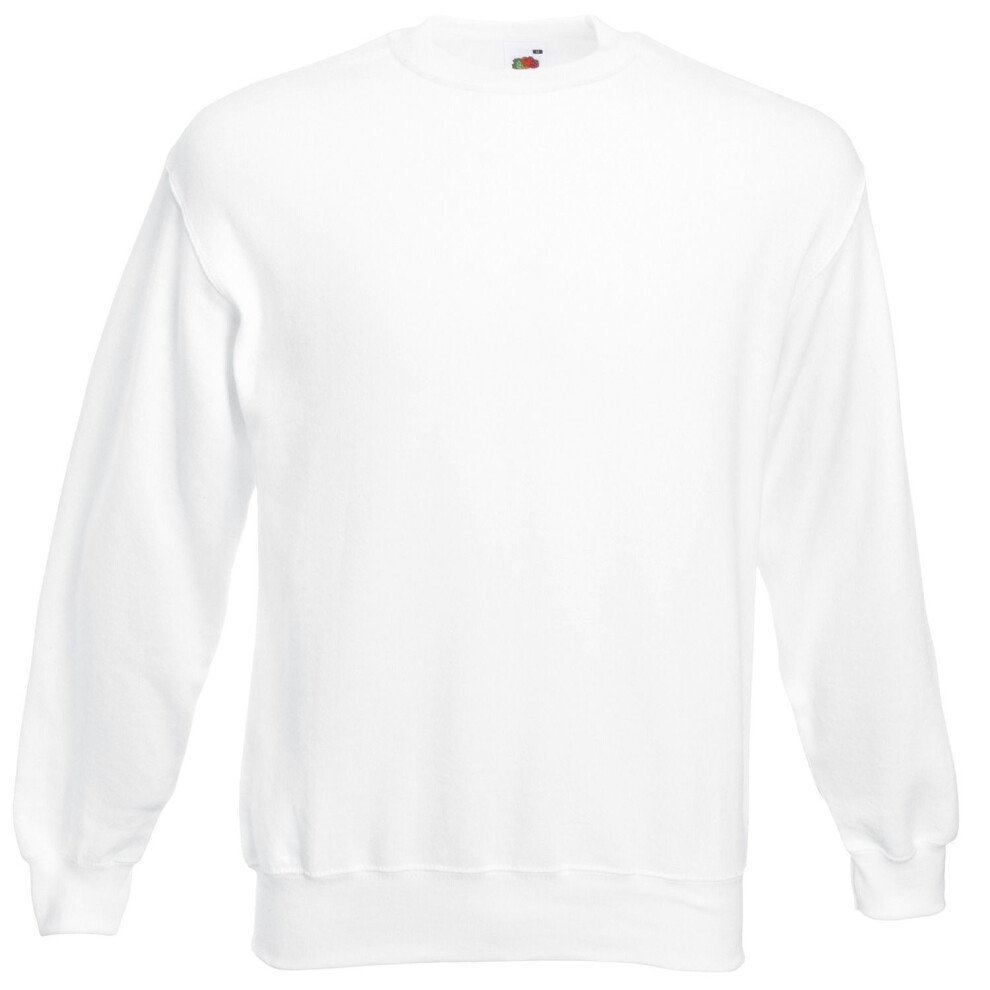 Fruit Of The Loom (L, White) Mens Classic 80/20 Set-In Sweatshirt