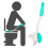 15'' Long Handled Bottom Toilet Self Wipe Wiper 1