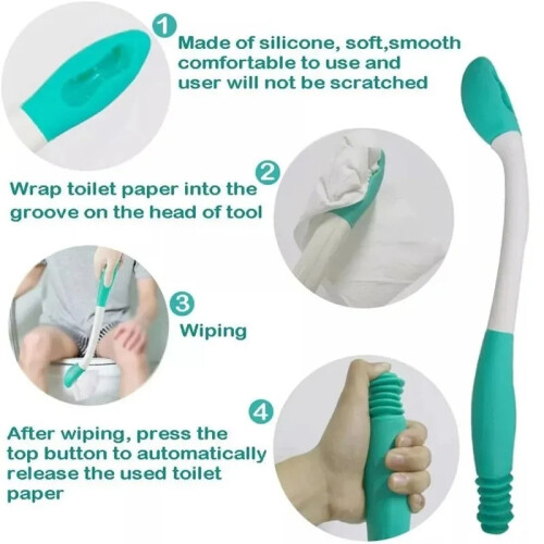 15'' Long Handled Bottom Toilet Self Wipe Wiper 1