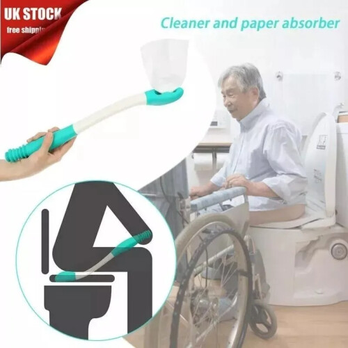 15'' Long Handled Bottom Toilet Self Wipe Wiper 2