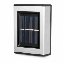 Solar Wall Light Stainless Steel, 2 LED Multicolor Up and Down Lighting for Outdoor Garden, Waterproof