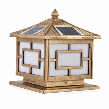 Outdoor Solar Post Cap Light, Waterproof Aluminum, Solar and Mains Powered, 4 Light Colors, Antique Bronze