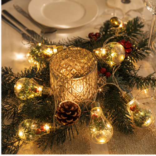 USB LED Christmas String Lights with 10 Decorative Bulbs, 50 Copper Wire LEDs, Remote Control, 8 Modes 2
