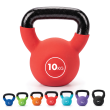 Kayman Kettlebell, Cast-Iron Core, Neoprene Coated, Flat Base, Colour-Coded for Cardio & Toning,10kg