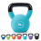 Kayman Kettlebell, Cast-Iron Core, Neoprene Coated, Flat Base, Colour-Coded for Strength Training,12kg 1