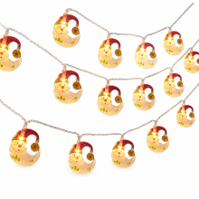 Christmas LED String Lights Moon Santa, 40 Lights, 6 m, Battery Operated, Steady and Flashing Modes